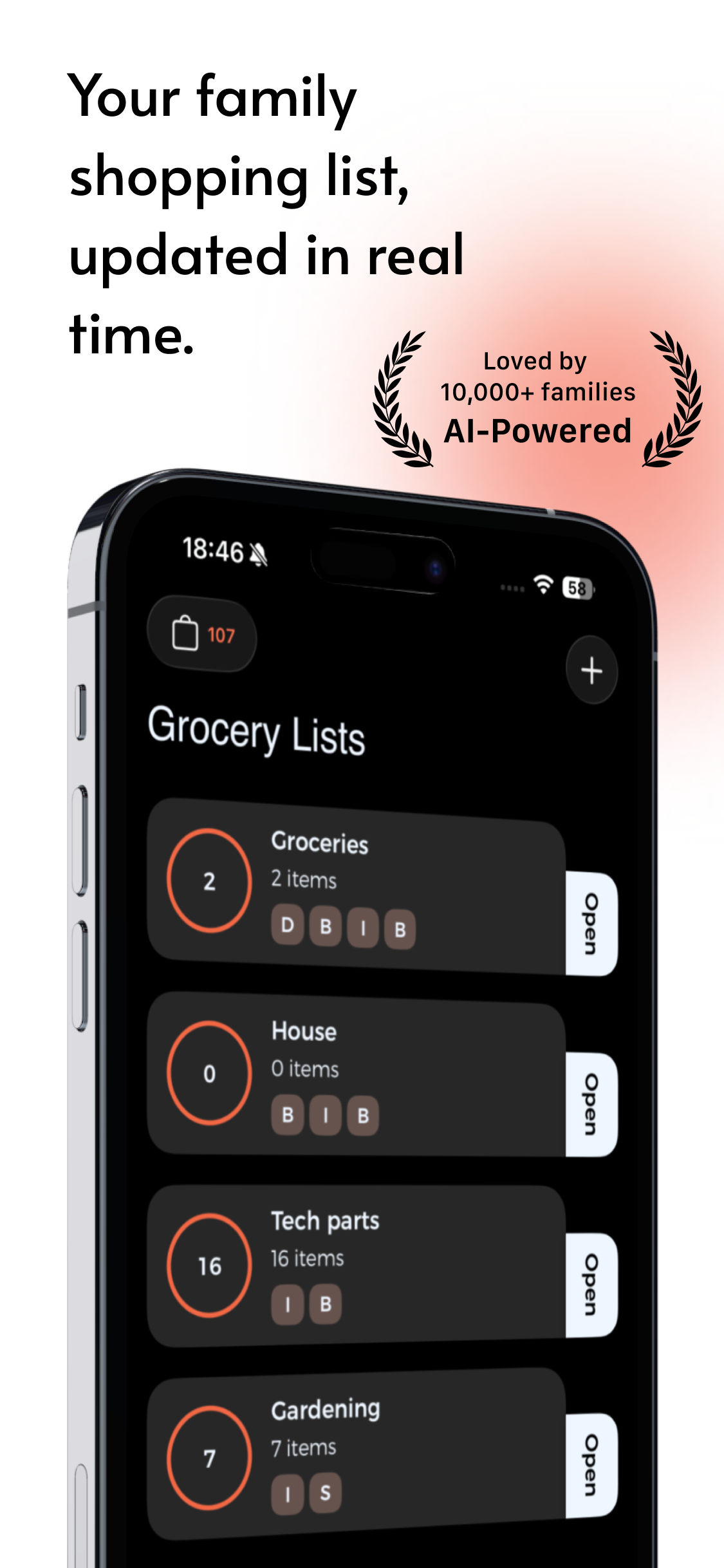 Shared groceries list