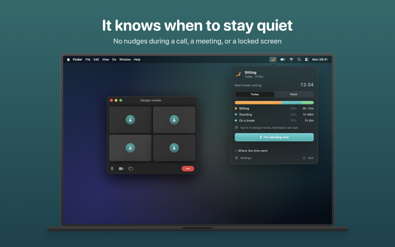 Stand Up holds reminders back during calls and meetings