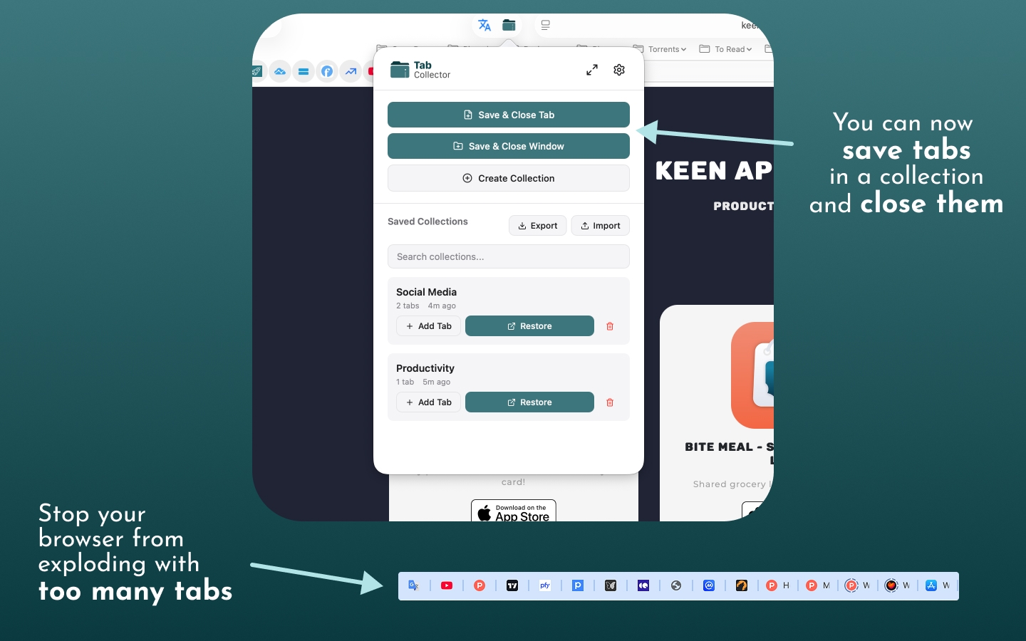 Tab Collector Main Interface